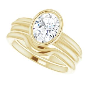 Rings 14K Yellow  8x6 mm Oval Solitaire Engagement Ring Mounting