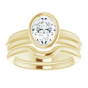 Rings 14K Yellow  8x6 mm Oval Solitaire Engagement Ring Mounting