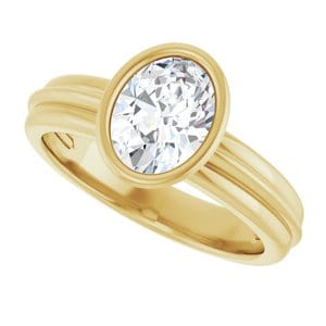 Rings 14K Yellow  8x6 mm Oval Solitaire Engagement Ring Mounting