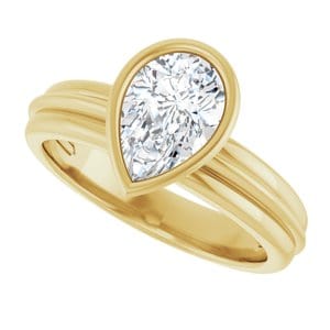 Rings 14K Yellow  9x6 mm Pear Solitaire Engagement Ring Mounting