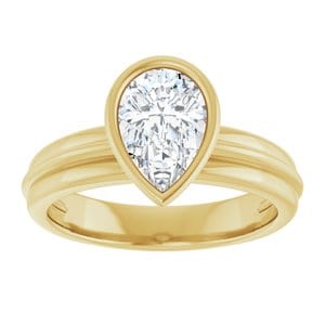 Rings 14K Yellow  9x6 mm Pear Solitaire Engagement Ring Mounting
