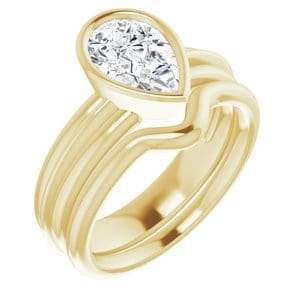 Rings 14K Yellow  9x6 mm Pear Solitaire Engagement Ring Mounting