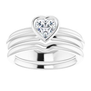 Rings Sterling Silver  5x5 mm Heart Solitaire Engagement Ring Mounting