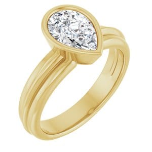 Rings 14K Yellow  9x6 mm Pear Solitaire Engagement Ring Mounting