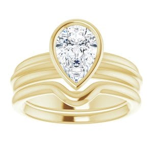 Rings 14K Yellow  9x6 mm Pear Solitaire Engagement Ring Mounting