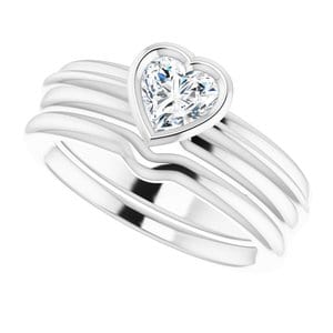 Rings Sterling Silver  5x5 mm Heart Solitaire Engagement Ring Mounting