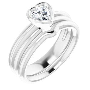 Rings Sterling Silver  5x5 mm Heart Solitaire Engagement Ring Mounting