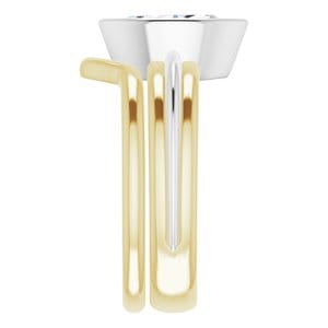 Rings 10K Yellow & White 10x5 mm Marquise Engagement Ring Mounting