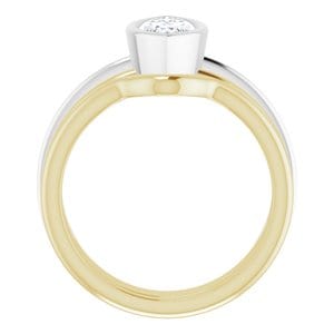 Rings 10K Yellow & White 10x5 mm Marquise Engagement Ring Mounting