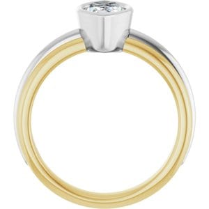 Rings 10K Yellow & White 10x5 mm Marquise Engagement Ring Mounting