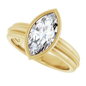 Rings 14K Yellow  12x6 mm Marquise Solitaire Engagement Ring Mounting