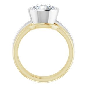 Rings 14K Yellow & White 9 mm Round Engagement Ring Mounting