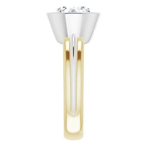 Rings 14K Yellow & White 9 mm Round Engagement Ring Mounting
