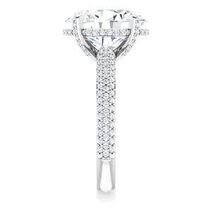 Rings 14K White 12x10 mm Oval Engagement Ring Mounting