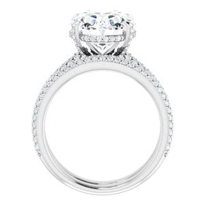 Rings 14K White 12x10 mm Oval Engagement Ring Mounting