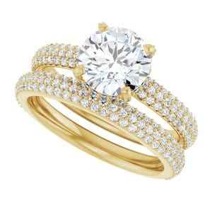 Rings 14K Yellow 7.4 mm Round Engagement Ring Mounting