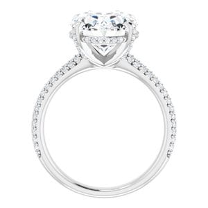 Rings 14K White 12x10 mm Oval Engagement Ring Mounting