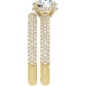 Rings 14K Yellow 7.4 mm Round Engagement Ring Mounting