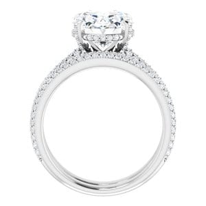 Rings 14K White 11x9 mm Oval Engagement Ring Mounting