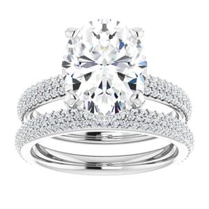 Rings 14K White 11x9 mm Oval Engagement Ring Mounting