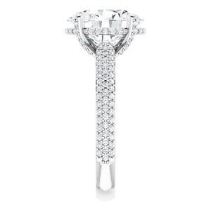 Rings 14K White 11x9 mm Oval Engagement Ring Mounting