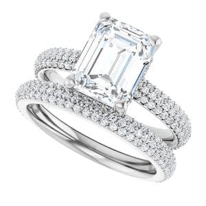 Rings 14K White 9x7 mm Emerald Engagement Ring Mounting