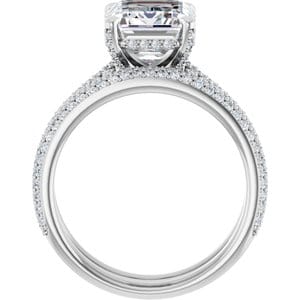 Rings 14K White 10x8 mm Emerald Engagement Ring Mounting