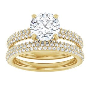 Rings 14K Yellow 7.4 mm Round Engagement Ring Mounting