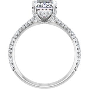Rings 14K White 9x7 mm Emerald Engagement Ring Mounting