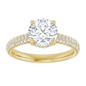 Rings 14K Yellow 7.4 mm Round Engagement Ring Mounting