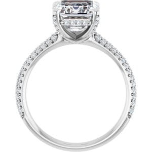 Rings 14K White 10x8 mm Emerald Engagement Ring Mounting