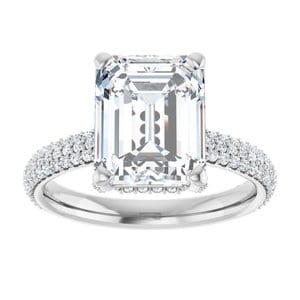 Rings 14K White 10x8 mm Emerald Engagement Ring Mounting