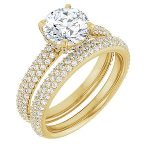 Rings 14K Yellow 7.4 mm Round Engagement Ring Mounting