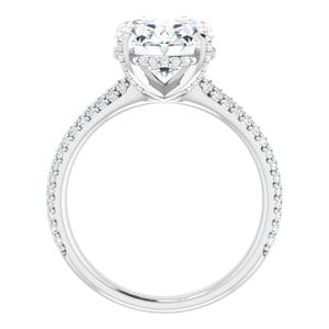 Rings 14K White 11x9 mm Oval Engagement Ring Mounting