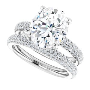 Rings 14K White 11x9 mm Oval Engagement Ring Mounting