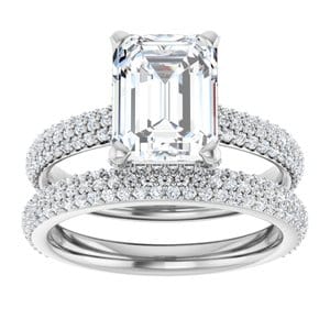 Rings 14K White 9x7 mm Emerald Engagement Ring Mounting