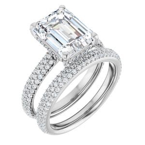 Rings 14K White 10x8 mm Emerald Engagement Ring Mounting
