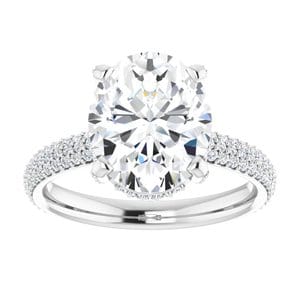Rings 14K White 11x9 mm Oval Engagement Ring Mounting