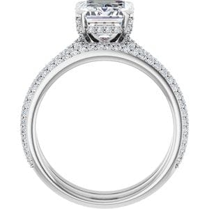 Rings 14K White 9x7 mm Emerald Engagement Ring Mounting