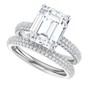 Rings 14K White 10x8 mm Emerald Engagement Ring Mounting