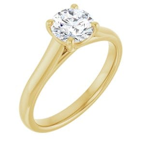 Rings 14K Yellow 6.5 mm Round Solitaire Engagement Ring Mounting