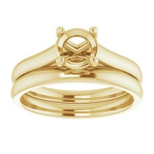 Rings 14K Yellow 6.5 mm Round Solitaire Engagement Ring Mounting