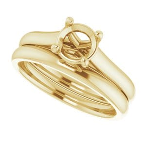 Rings 14K Yellow 6.5 mm Round Solitaire Engagement Ring Mounting