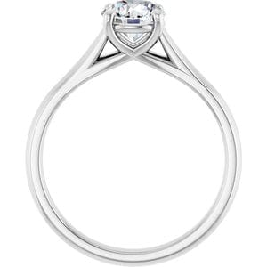 Rings 14K White 7.4 mm Round Solitaire Engagement Ring Mounting