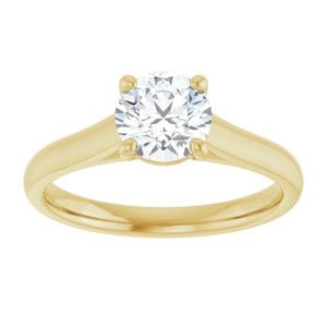 Rings 14K Yellow 6.5 mm Round Solitaire Engagement Ring Mounting