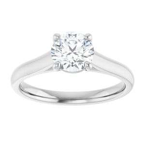 Rings 14K White 7.4 mm Round Solitaire Engagement Ring Mounting
