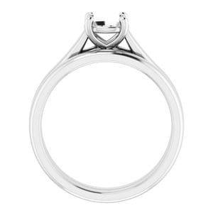 Rings 14K White 7.4 mm Round Solitaire Engagement Ring Mounting