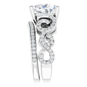 Rings 14K White 9x9 mm Heart Engagement Ring Mounting