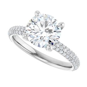 Rings Platinum 8 mm Round Engagement Ring Mounting