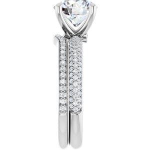 Rings Platinum 8 mm Round Engagement Ring Mounting